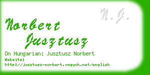 norbert jusztusz business card